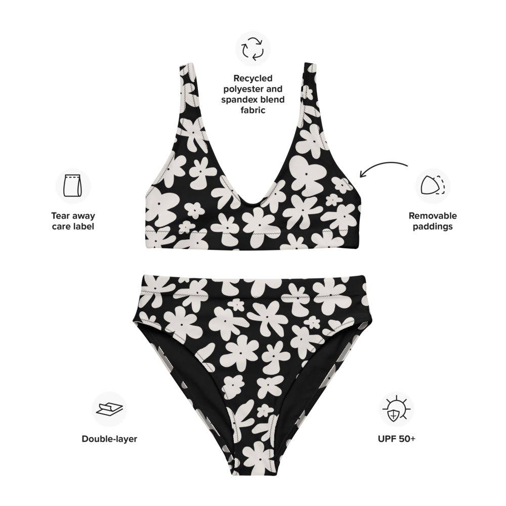 Midnight Flower Bikini Set
