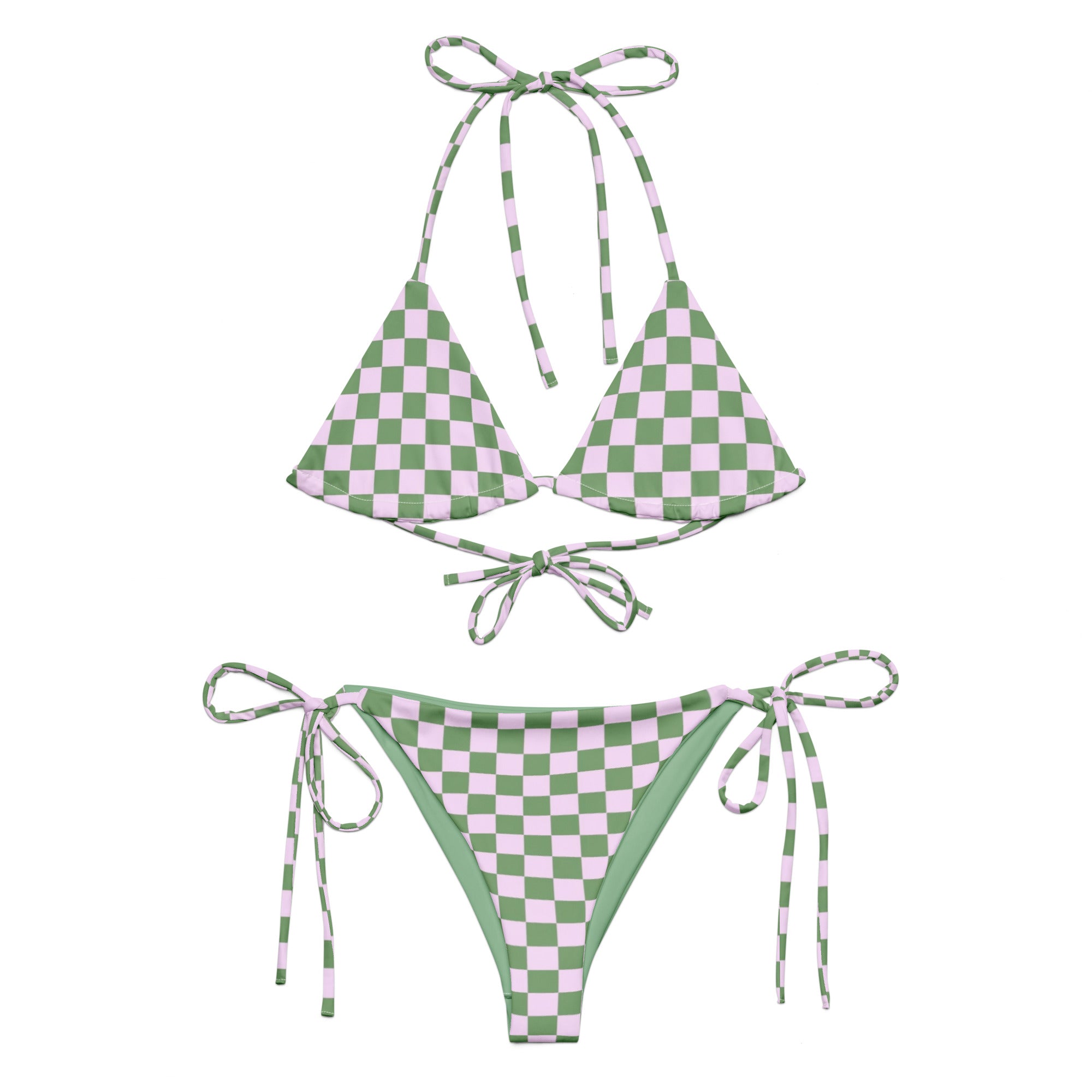 Checkered Ivy Bikini Set