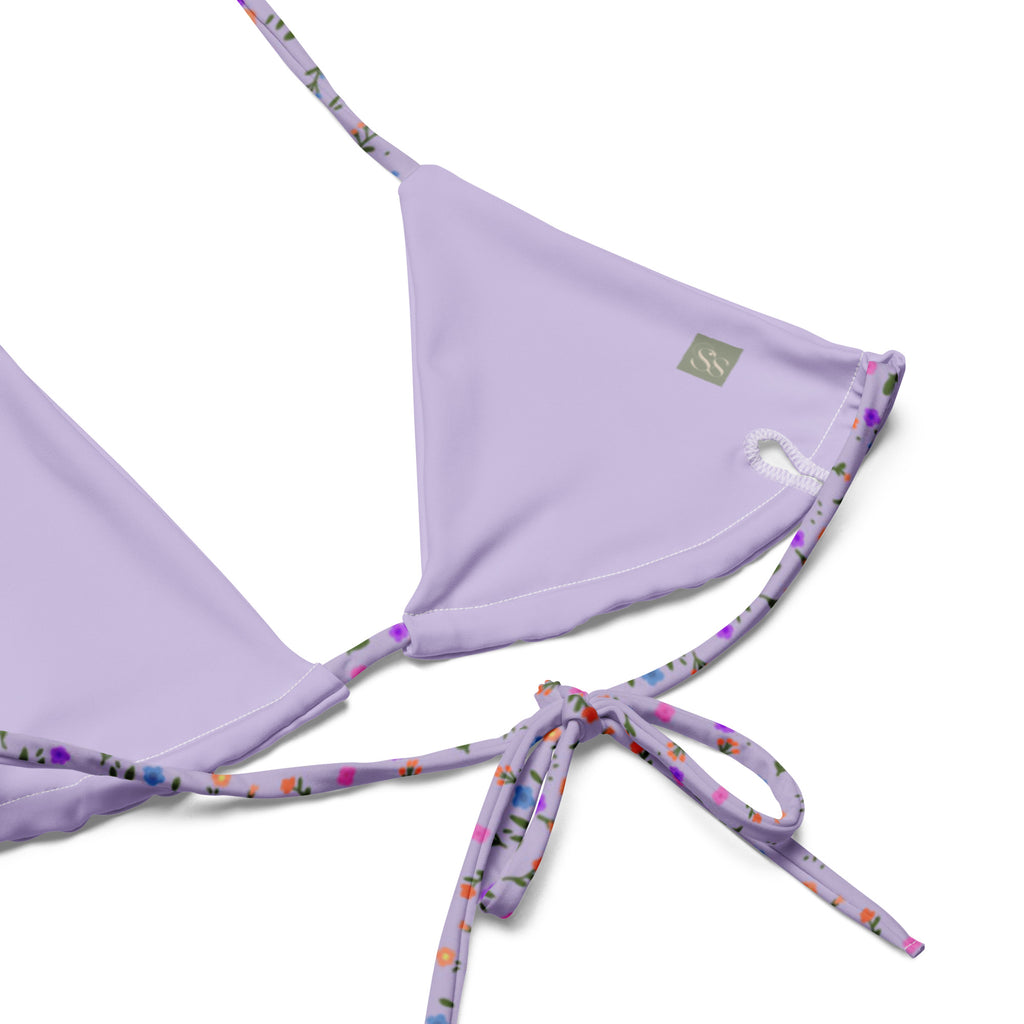 A luxurious lavender coloured bikini set top with a flattering and comfortable fit. Perfect for swimming, sunbathing, or poolside lounging. Flexible and adjustable straps, soft and stretchy material with UPF 50+ and available in sizes up to 6XL